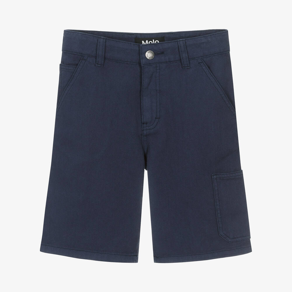 Molo - Teen Boys Navy Blue Cotton Twill Shorts | Childrensalon