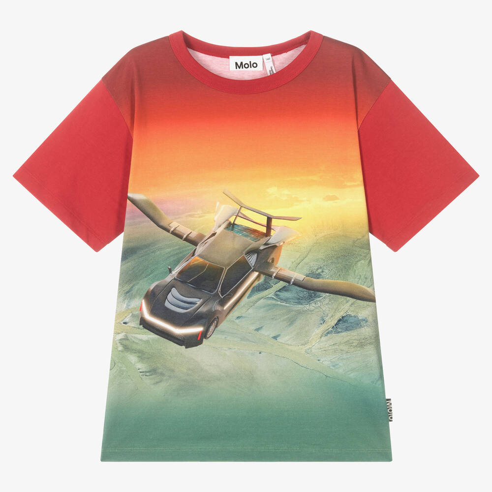Molo - T-shirt rouge voiture ado garçon