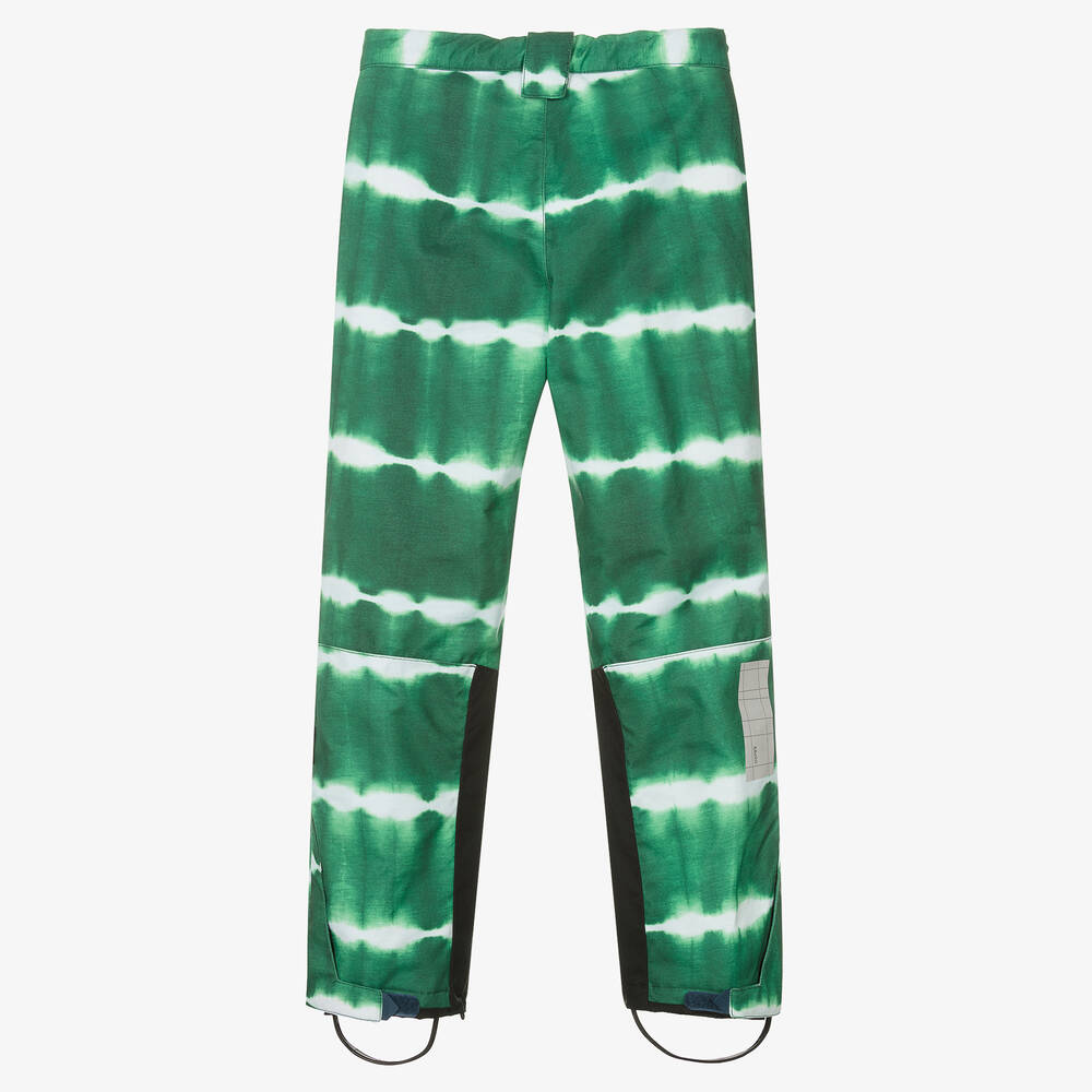 Molo - Teen Boys Striped Green Tie Dye Ski Trousers | Childrensalon