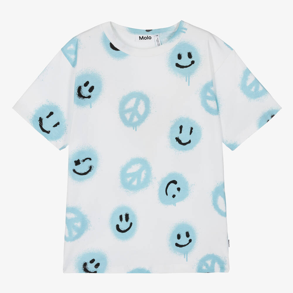 Molo - Teen Boys White Cotton Graffiti T-Shirt | Childrensalon