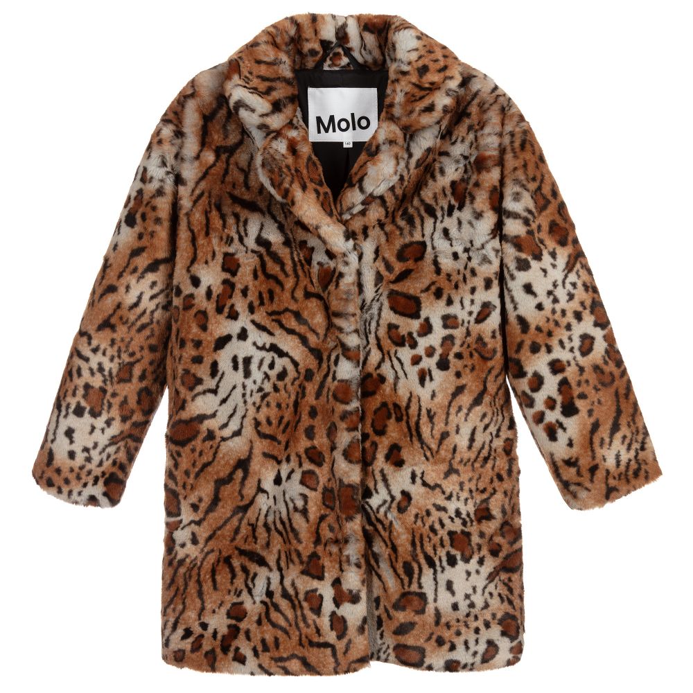 Molo - Teen Brown Faux Fur Coat | Childrensalon