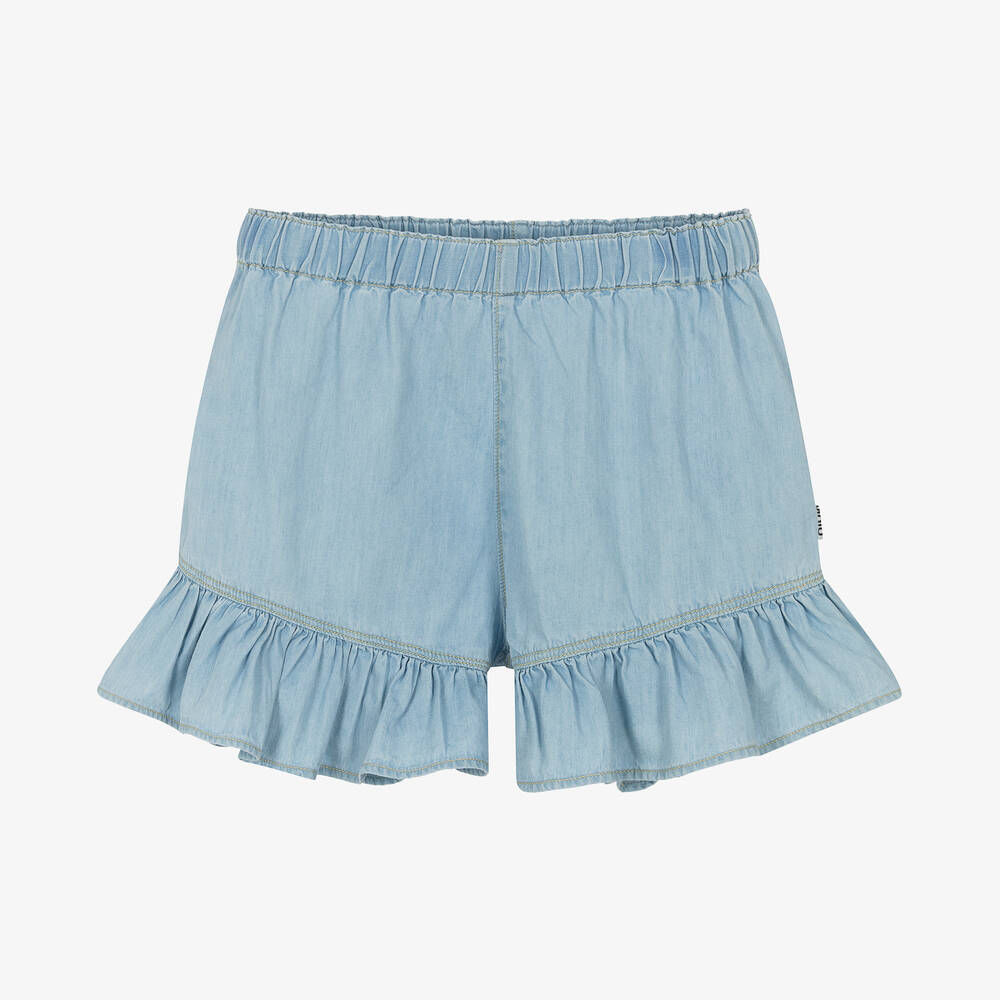Molo - Teen Girls Blue Chambray Shorts | Childrensalon