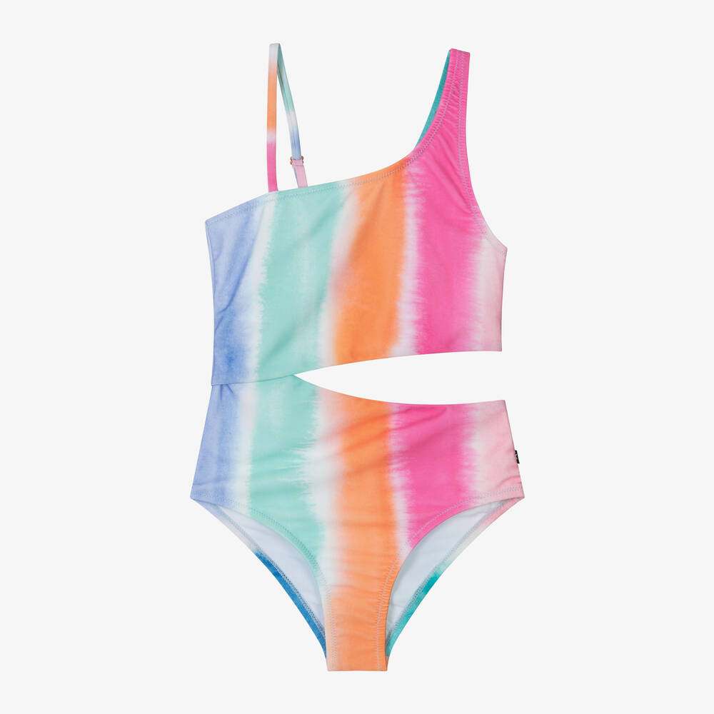 Molo - Teen Girls Colourful Stripe Swimsuit (UPF50+) | Childrensalon
