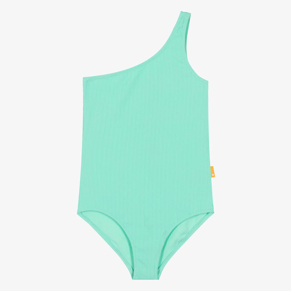 Molo - Teen Girls Green Asymmetric Swimsuit (UPF50+) | Childrensalon