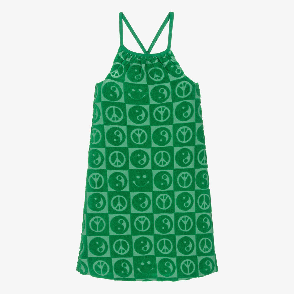 Molo - Teen Girls Green Cotton Towelling Dress | Childrensalon