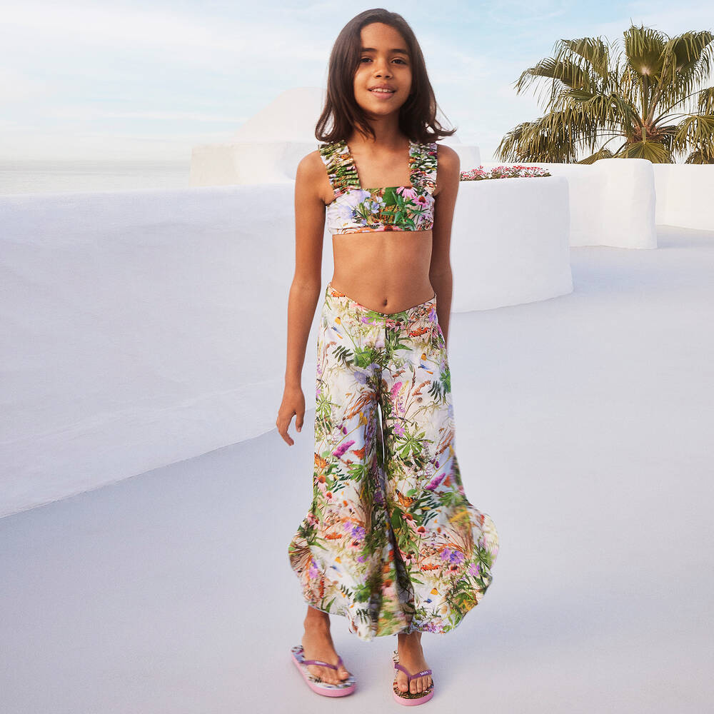 Molo - Teen Girls Green Floral Beach Trousers