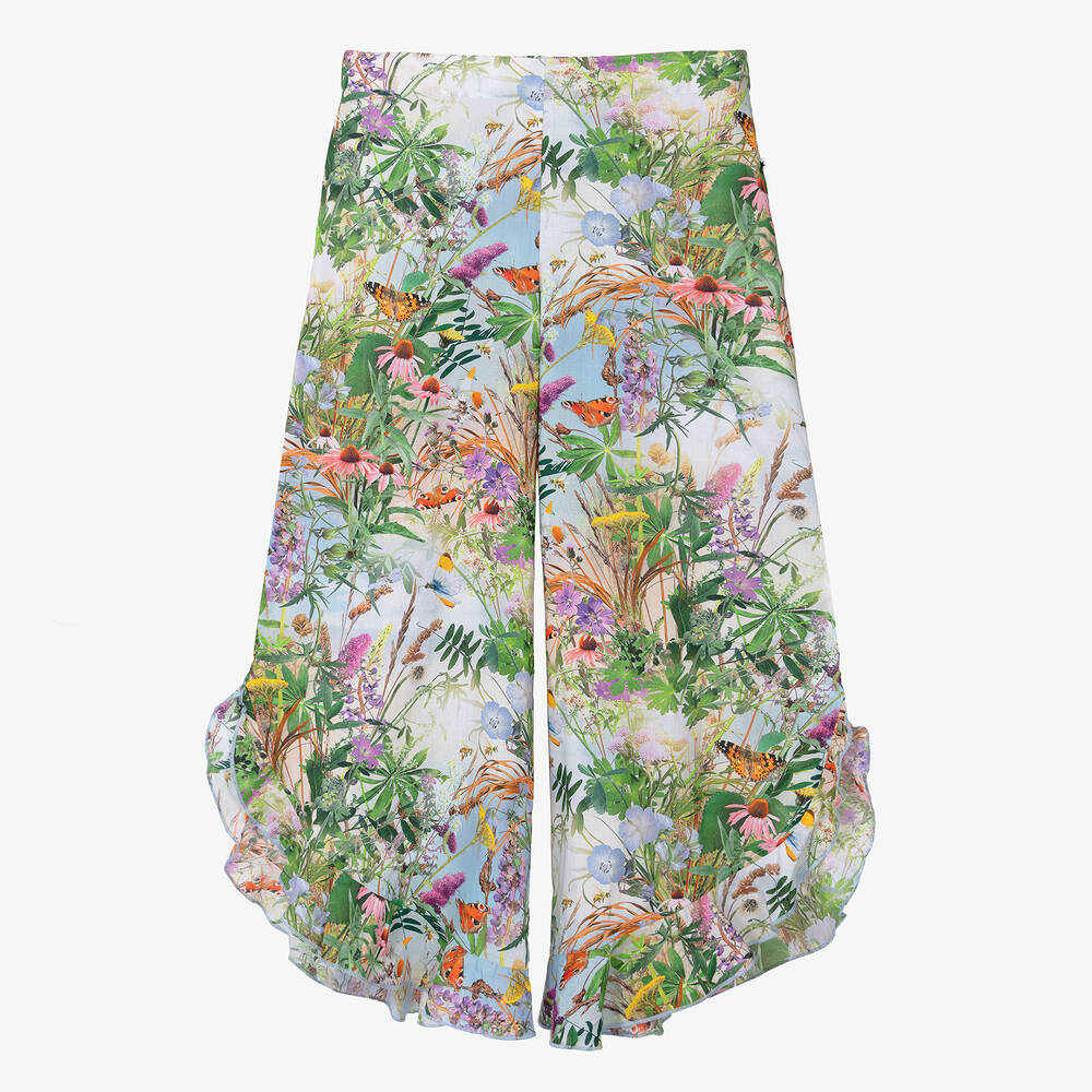 Molo - Teen Girls Green Floral Beach Trousers | Childrensalon