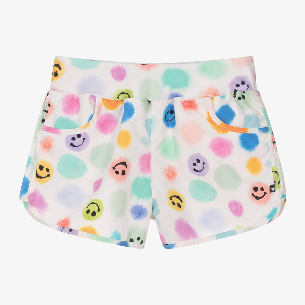 Molo - Teen Girls Ivory Dot Swim Shorts (UPF50+) | Childrensalon