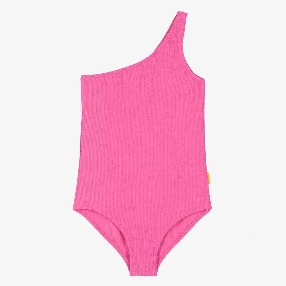 Molo - Teen Girls Pink Asymmetric Swimsuit (UPF50+) | Childrensalon