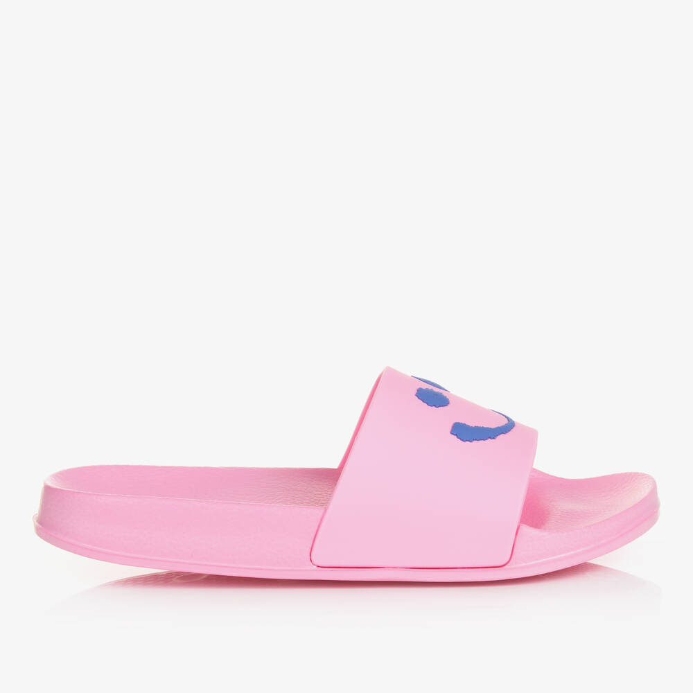 Shop Molo Teen Girls Pink Smiling Face Sliders