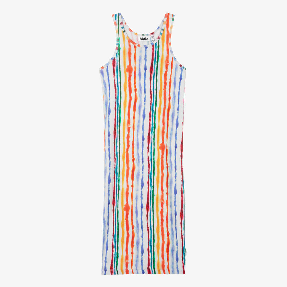 Molo - Teen Girls Rainbow Stripe Cotton Dress | Childrensalon