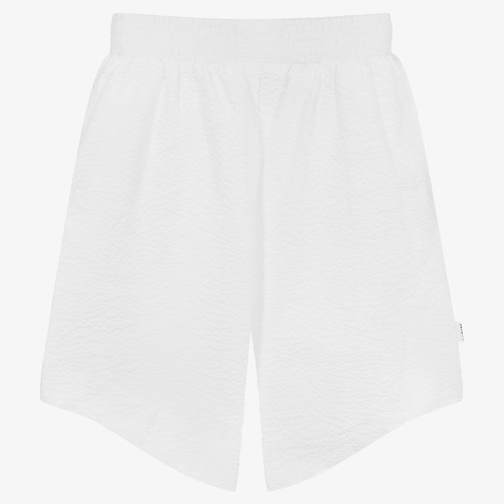 Molo Teen Girls White Seersucker Shorts