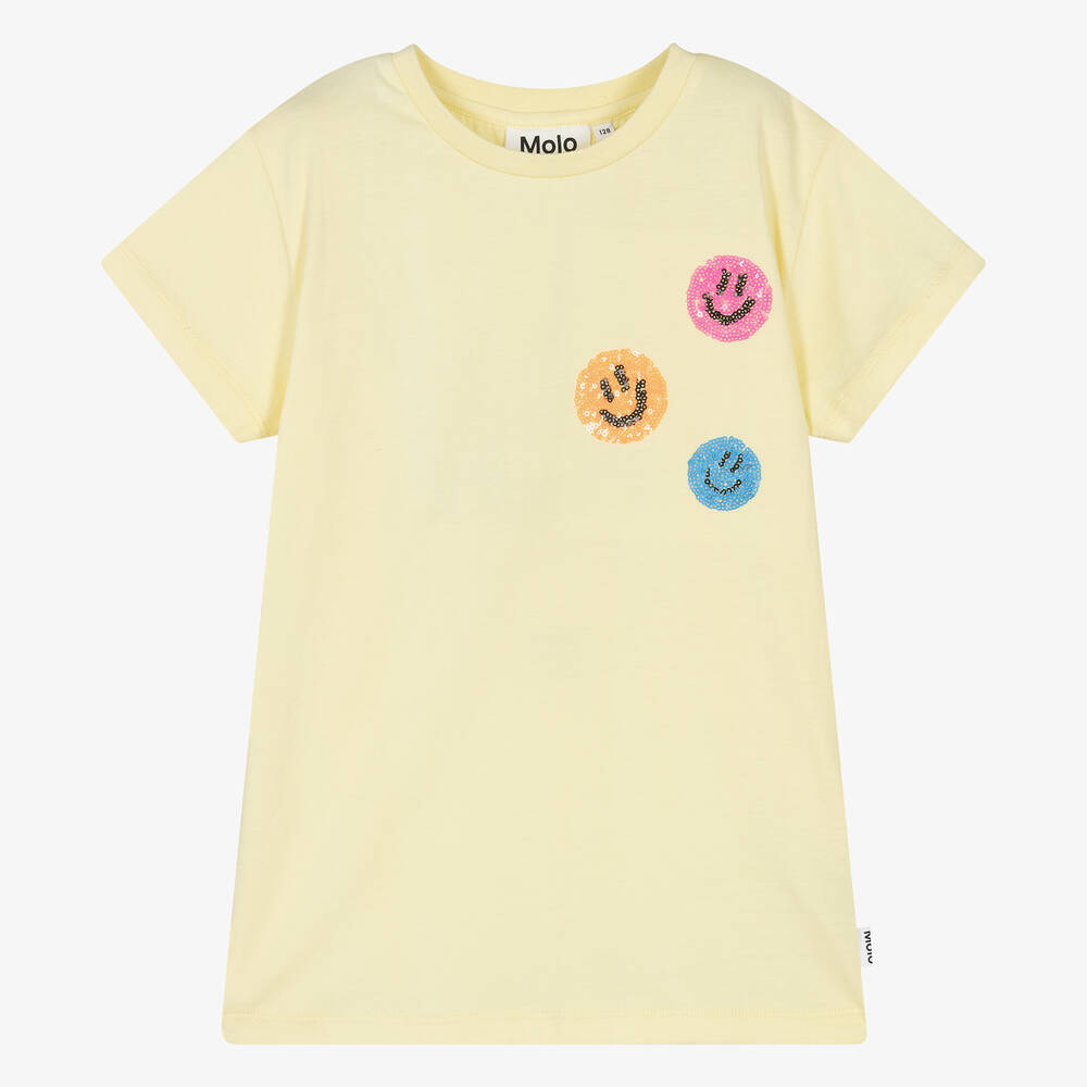 Shop Molo Teen Girls Yellow Organic Cotton T-shirt