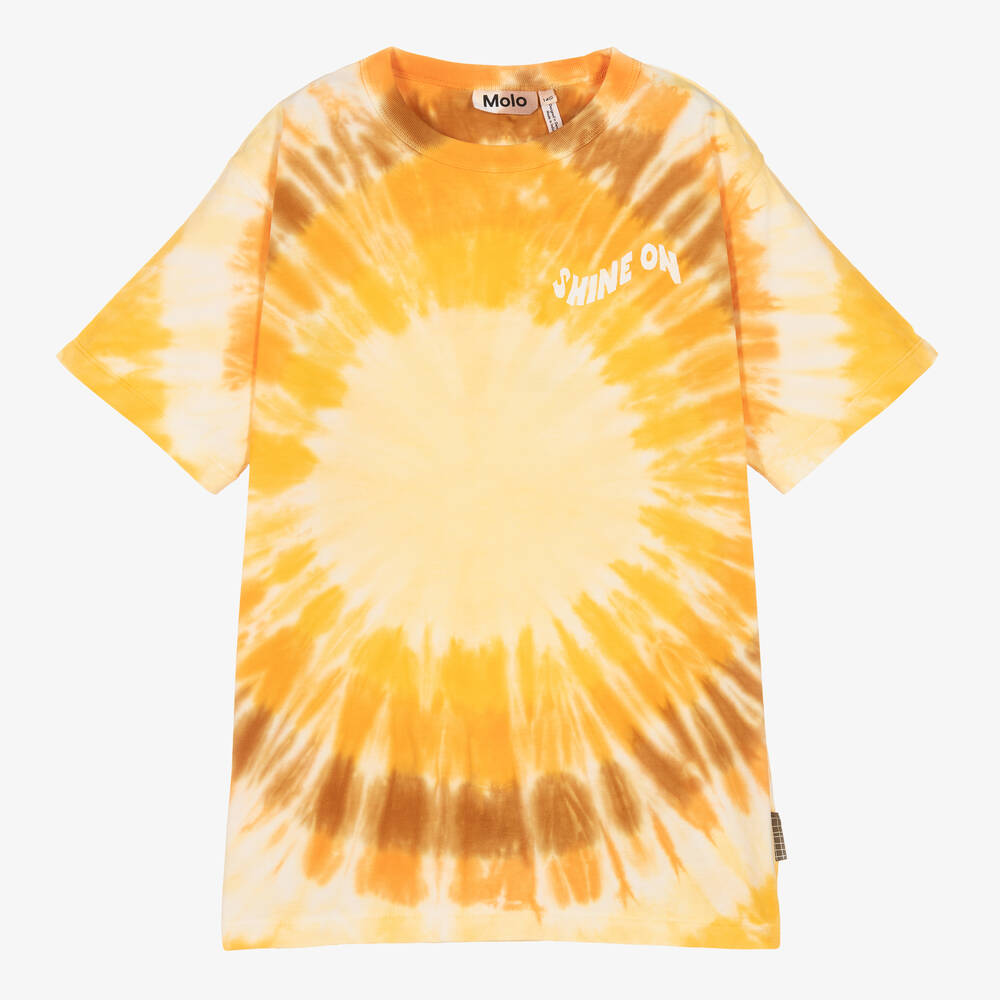 Molo Teen Orange Organic Cotton Tie-dye T-shirt