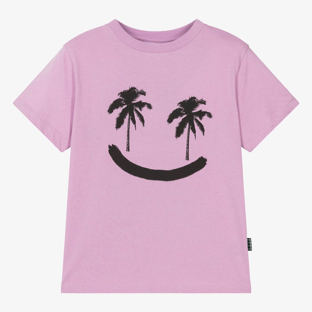 Molo - Teen Purple Cotton Palm Tree T-Shirt | Childrensalon