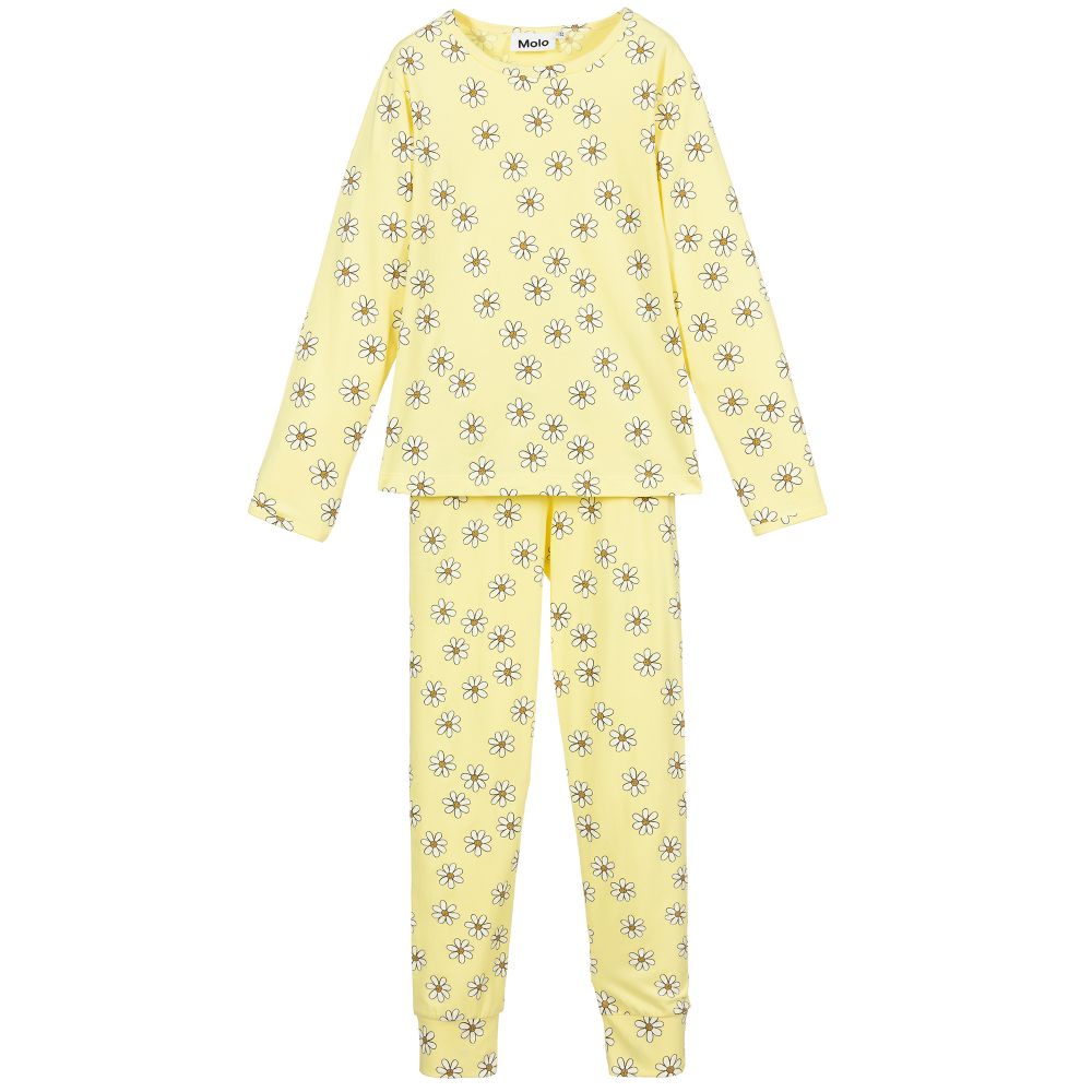 Molo Babies' Girls Yellow Organic Cotton Pyjamas