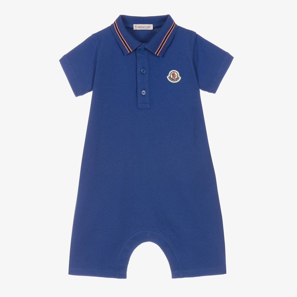 Moncler Enfant - Baby Boys Blue Cotton Shortie | Childrensalon