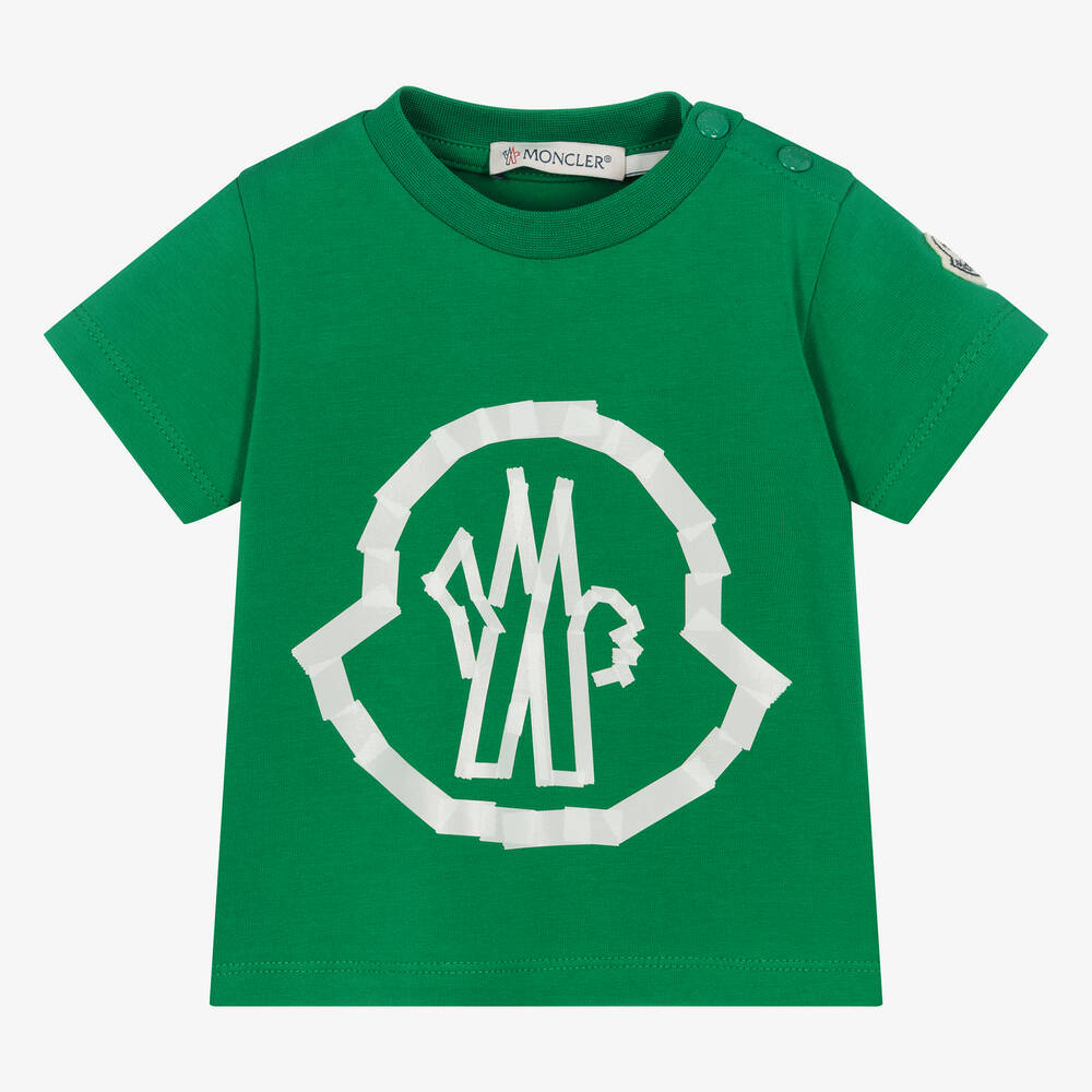 Moncler Enfant - Baby Boys Green Cotton T-Shirt | Childrensalon