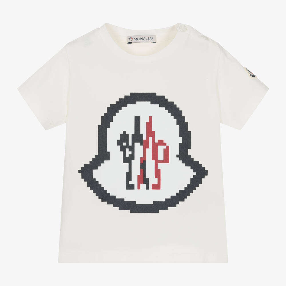 Moncler Enfant - T-shirt ivoire en coton bébé garçon | Childrensalon