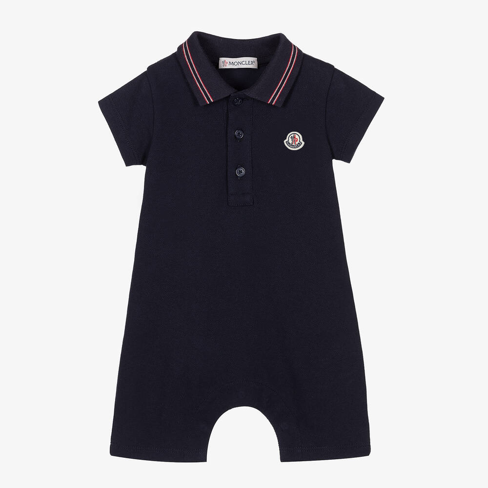 Moncler Enfant - Baby Boys Navy Blue Cotton Shortie | Childrensalon