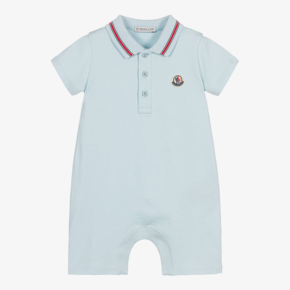 Moncler Enfant - Baby Boys Pale Blue Cotton Shortie | Childrensalon