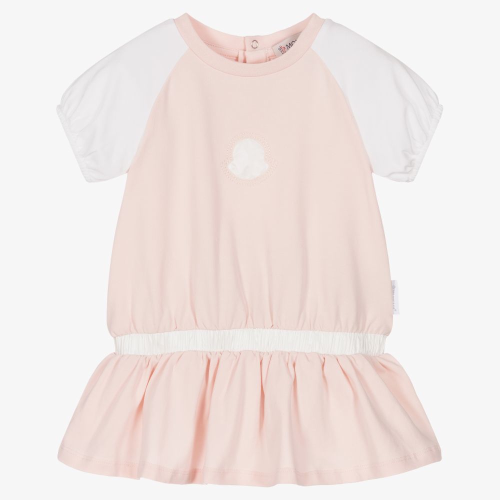 Moncler Enfant - Baby Girls Pink Cotton Dress | Childrensalon