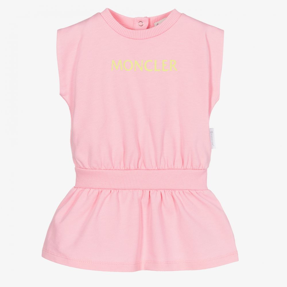 Moncler Enfant - Baby Girls Pink Logo Dress | Childrensalon