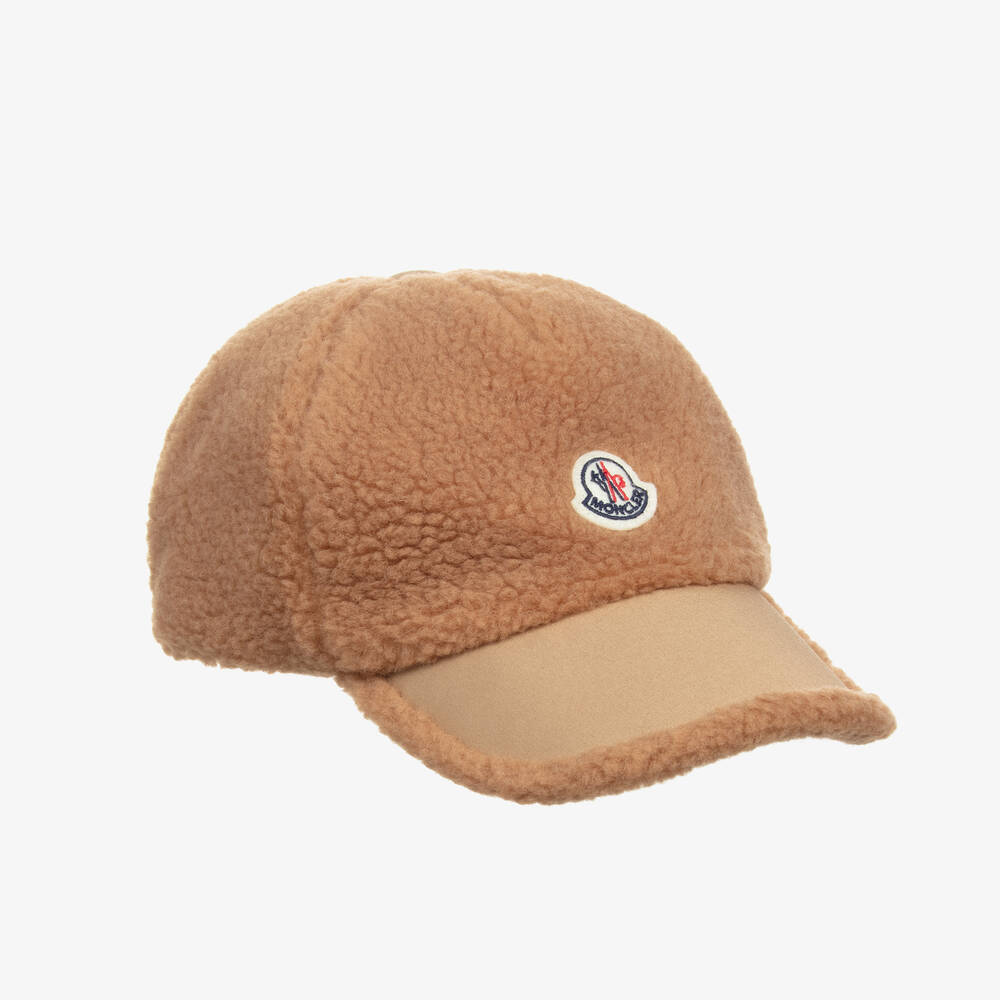 Moncler Enfant - Beige Teddy Fleece Baseball Cap | Childrensalon