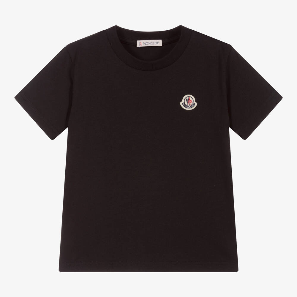 Moncler Enfant - Black Cotton T-Shirt | Childrensalon