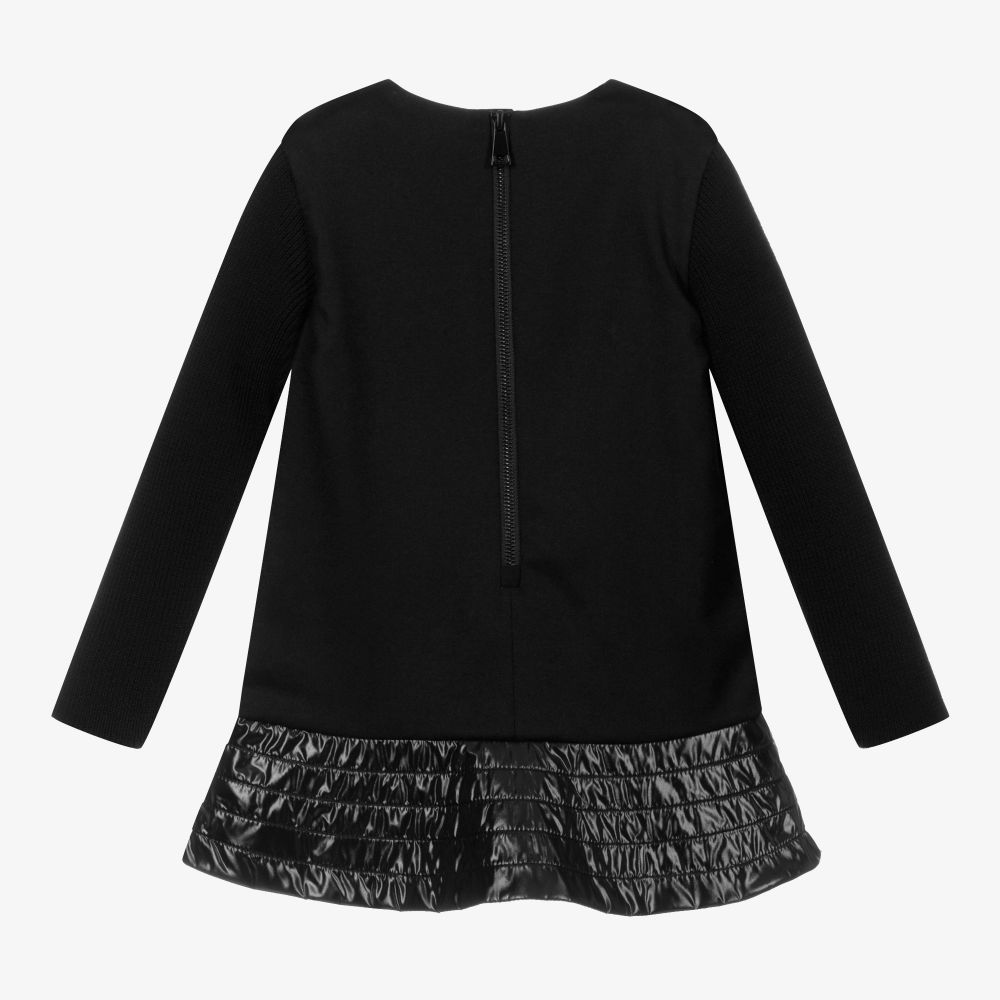 Moncler Enfant - Black Dress with Laqué Skirt | Childrensalon