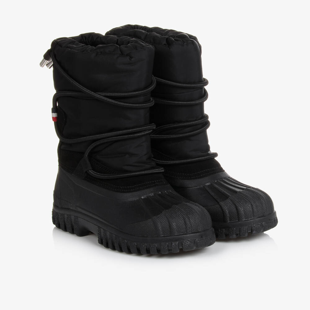 Moncler Enfant - Black Fleece-Lined Snow Boots | Childrensalon