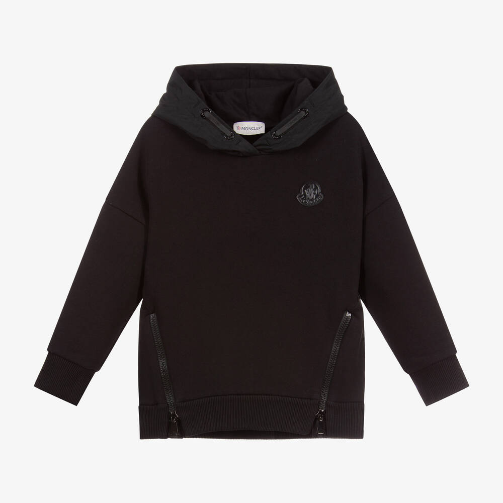 Moncler Enfant - Black Hooded Sweatshirt | Childrensalon