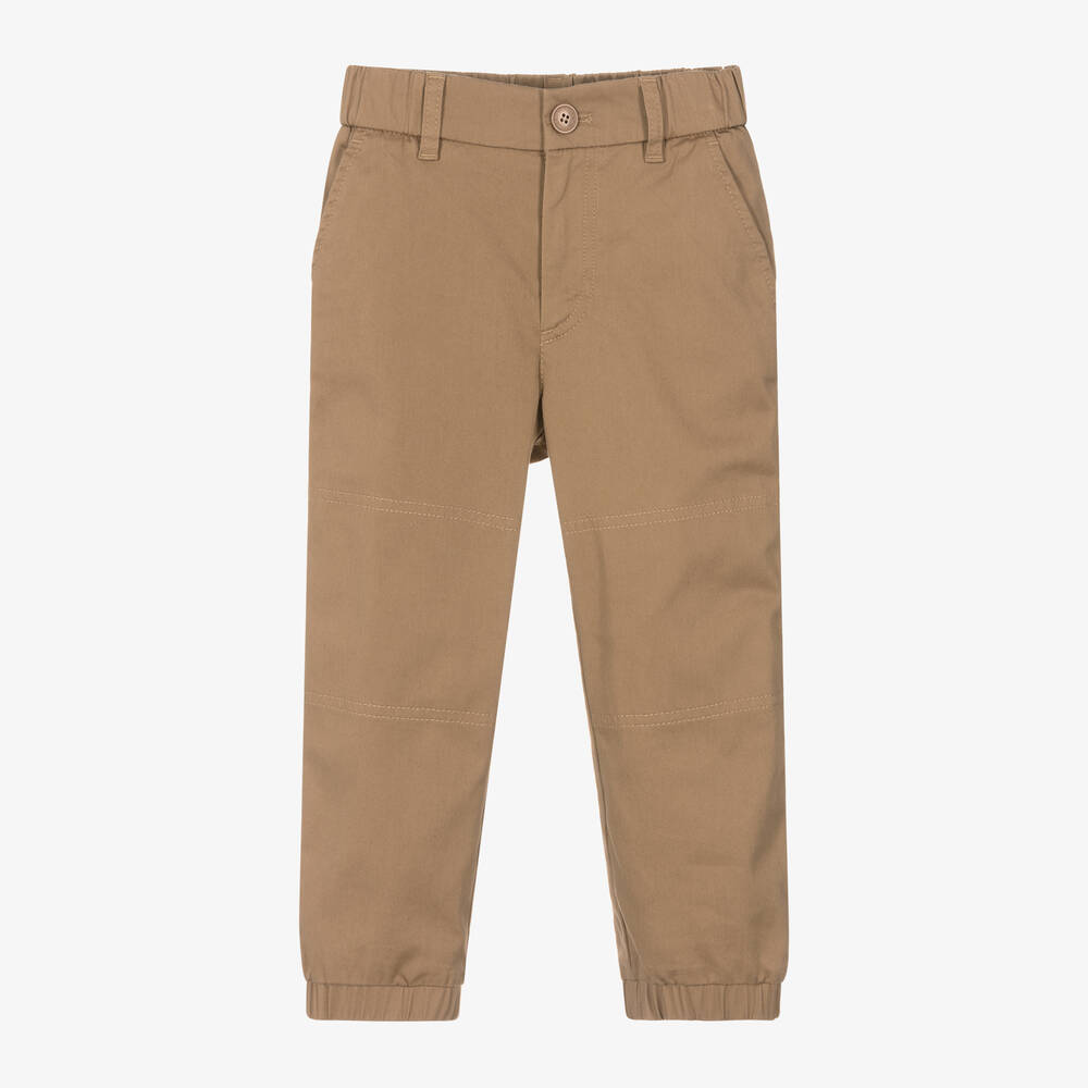 Moncler Enfant - Boys Beige Cotton Twill Trousers | Childrensalon