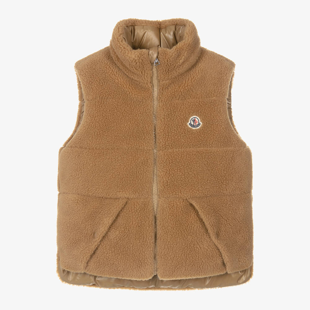 Moncler Enfant - Boys Beige Down Padded Colbricon Gilet | Childrensalon