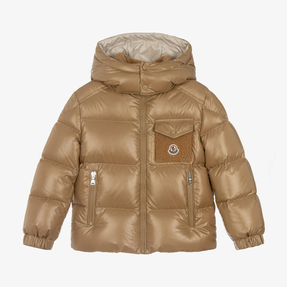 Moncler Enfant - Boys Beige Yule Down Jacket | Childrensalon