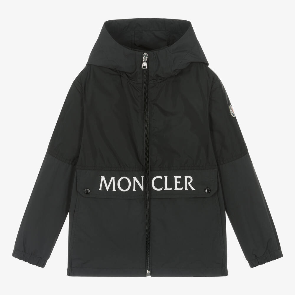 Moncler Enfant - Boys Black Hooded Joly Jacket | Childrensalon
