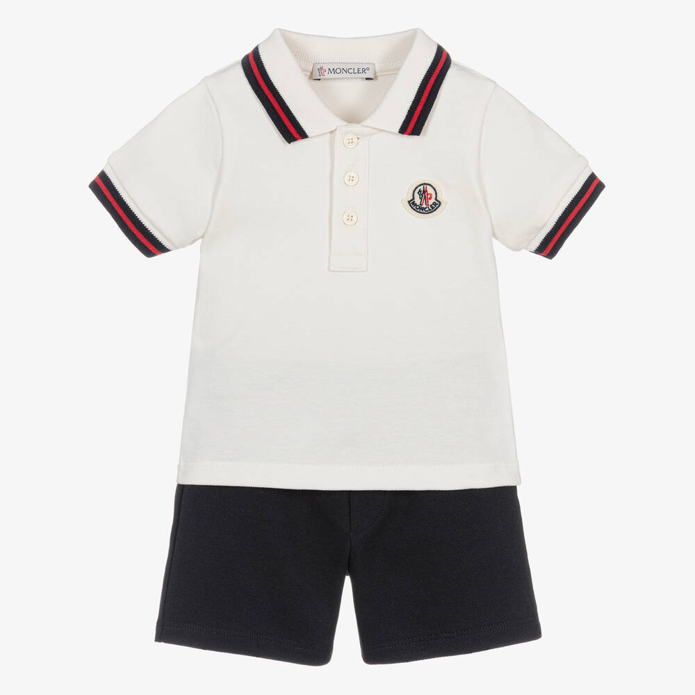 Moncler Enfant - Boys Blue Cotton Shorts Set | Childrensalon