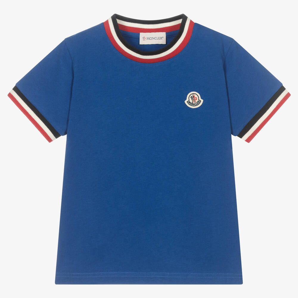 Moncler Enfant - Синяя хлопковая футболка для мальчиков | Childrensalon