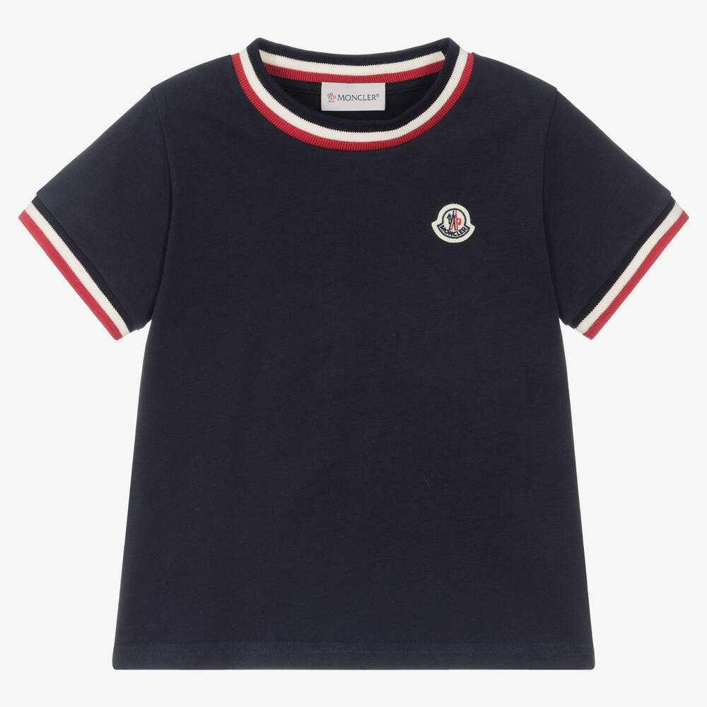 Moncler Enfant - Boys Blue Cotton T-Shirt | Childrensalon