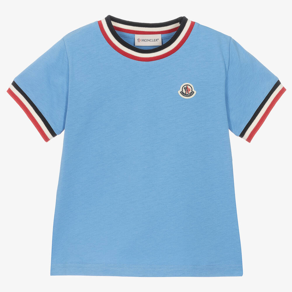 Moncler Enfant - T-shirt bleu en coton Garçon | Childrensalon