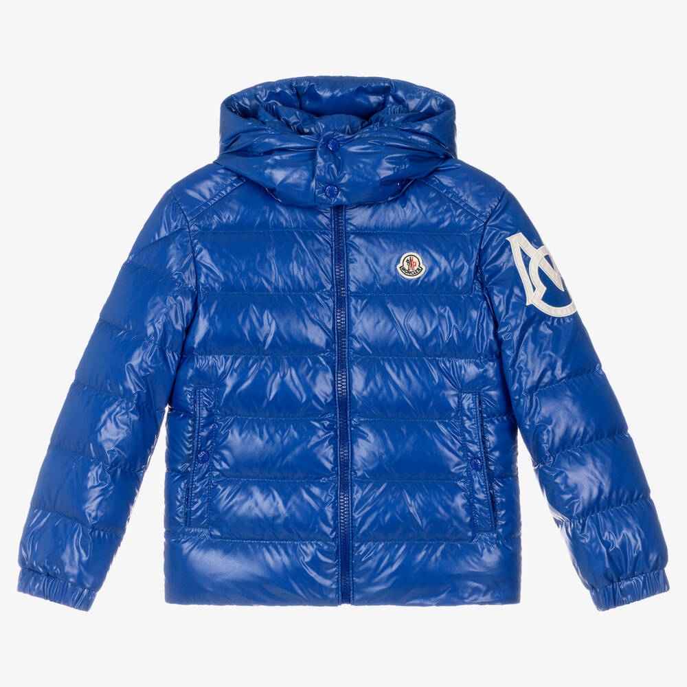Moncler Enfant - Boys Blue Down Padded Saulx Puffer Jacket | Childrensalon