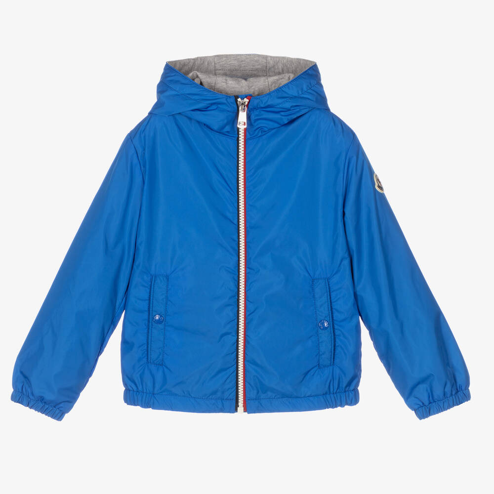 Moncler Enfant - Boys Blue New Urville Hooded Jacket | Childrensalon