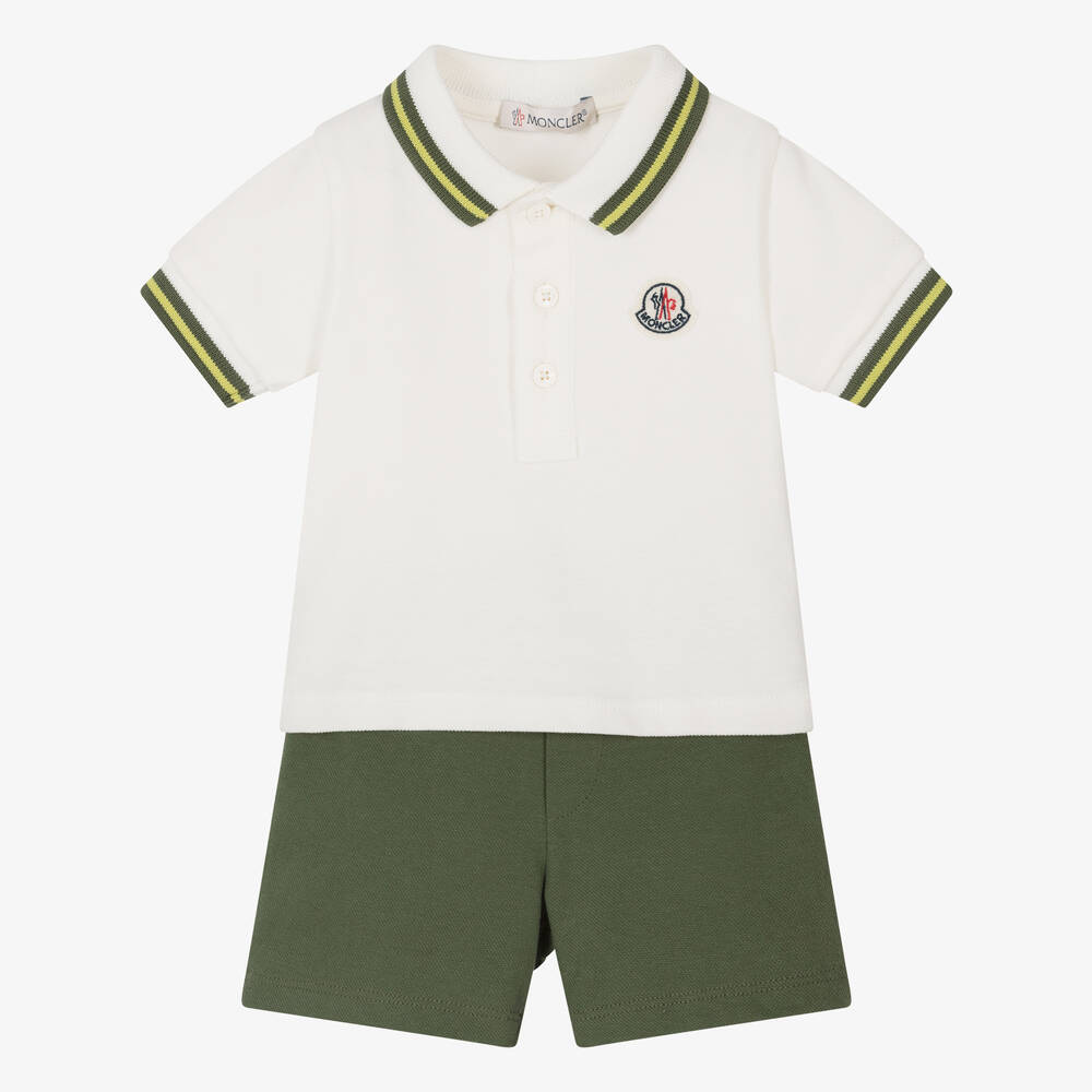 Moncler Enfant - Boys Green Cotton Shorts Set | Childrensalon