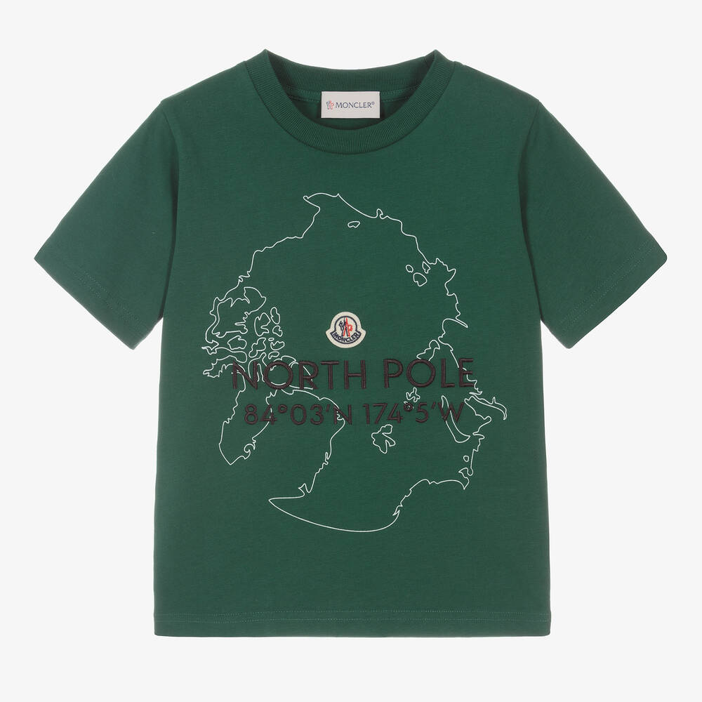 Moncler Enfant - Boys Green Cotton T-shirt | Childrensalon