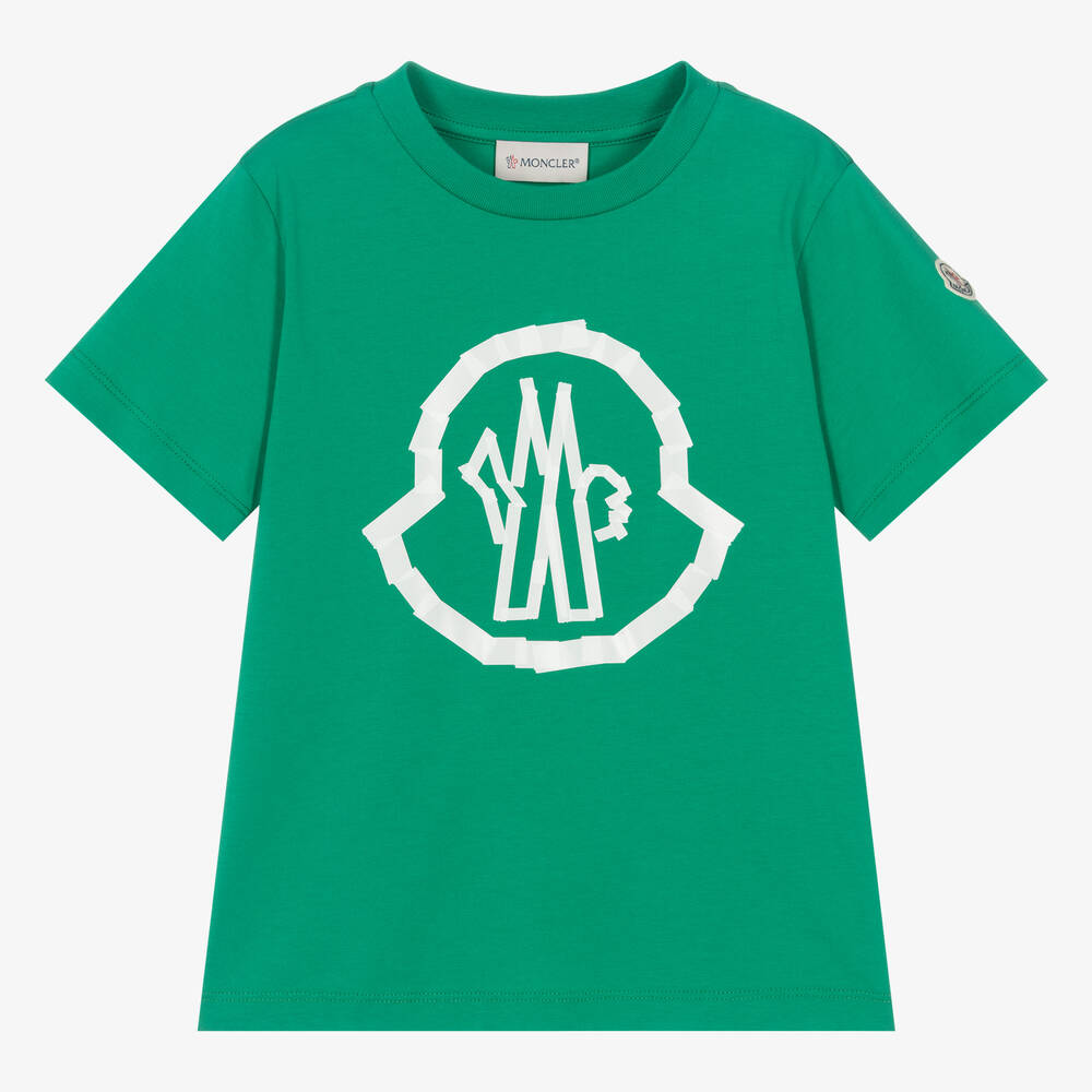 Moncler Enfant - Boys Green Cotton T-Shirt | Childrensalon