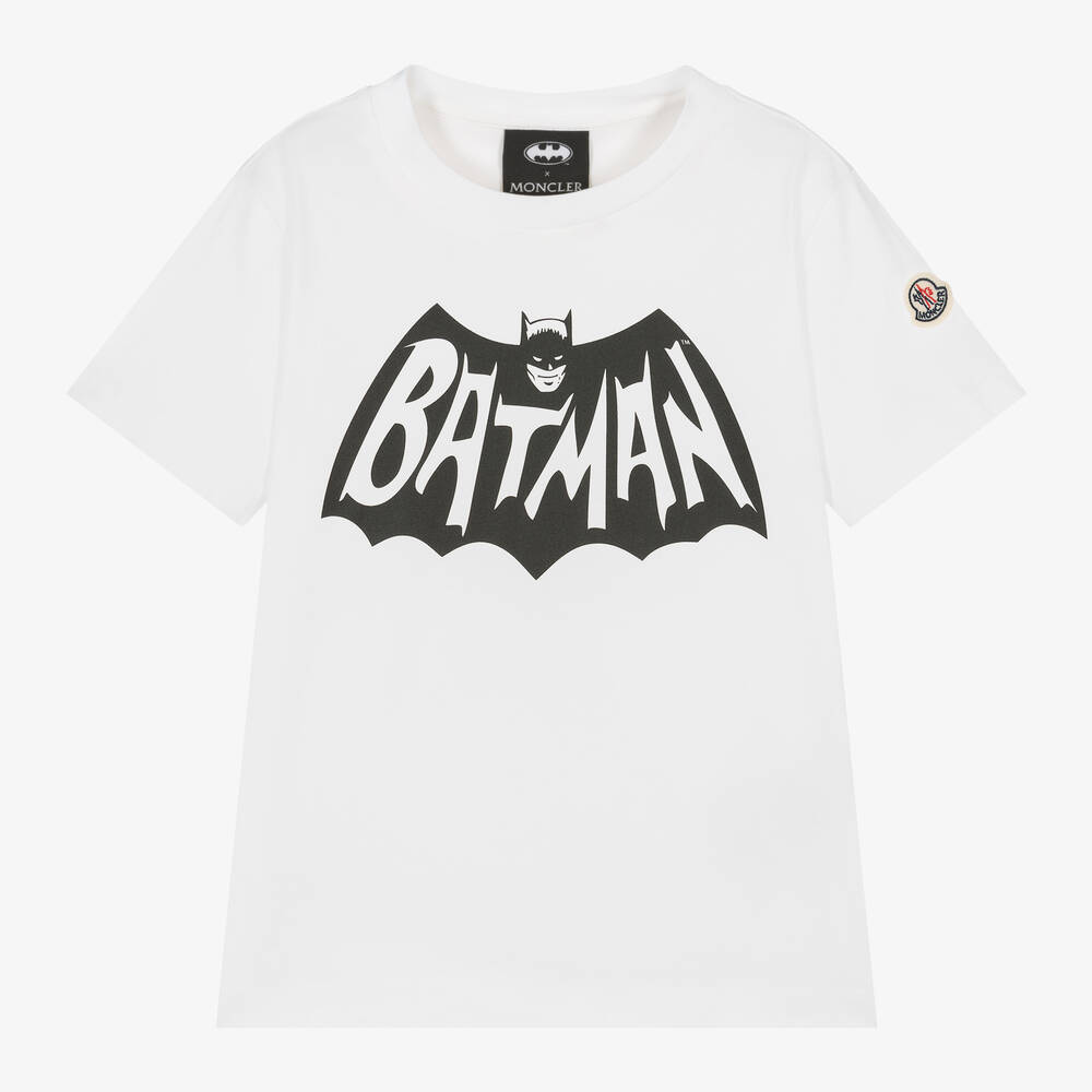 Moncler Enfant - Boys Ivory Cotton Batman Print T-Shirt | Childrensalon