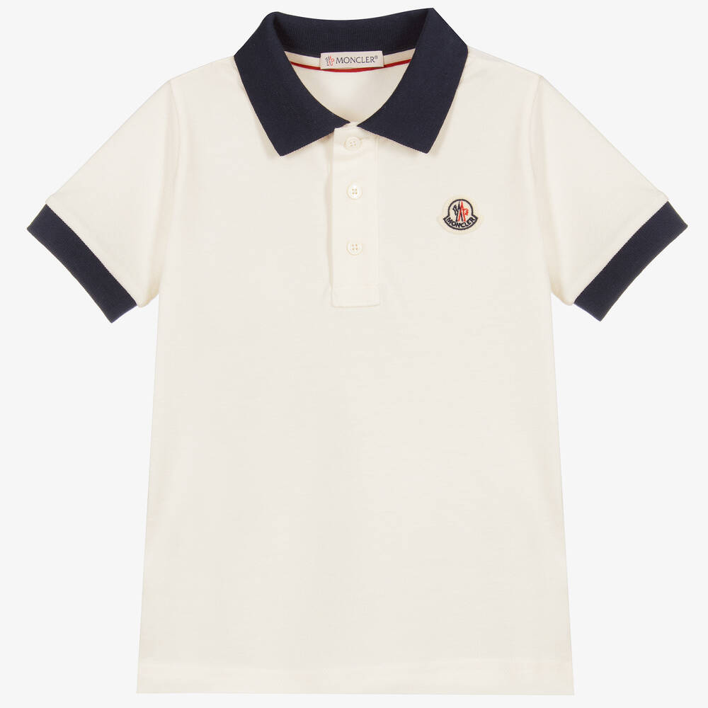 Moncler Enfant - Кремовая хлопковая рубашка поло | Childrensalon