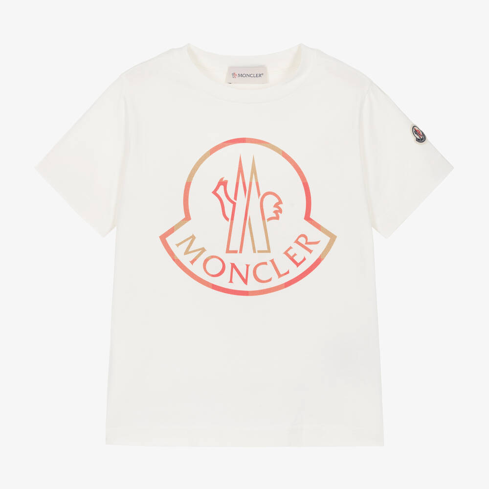 Moncler Enfant - Boys Ivory Cotton T-Shirt | Childrensalon