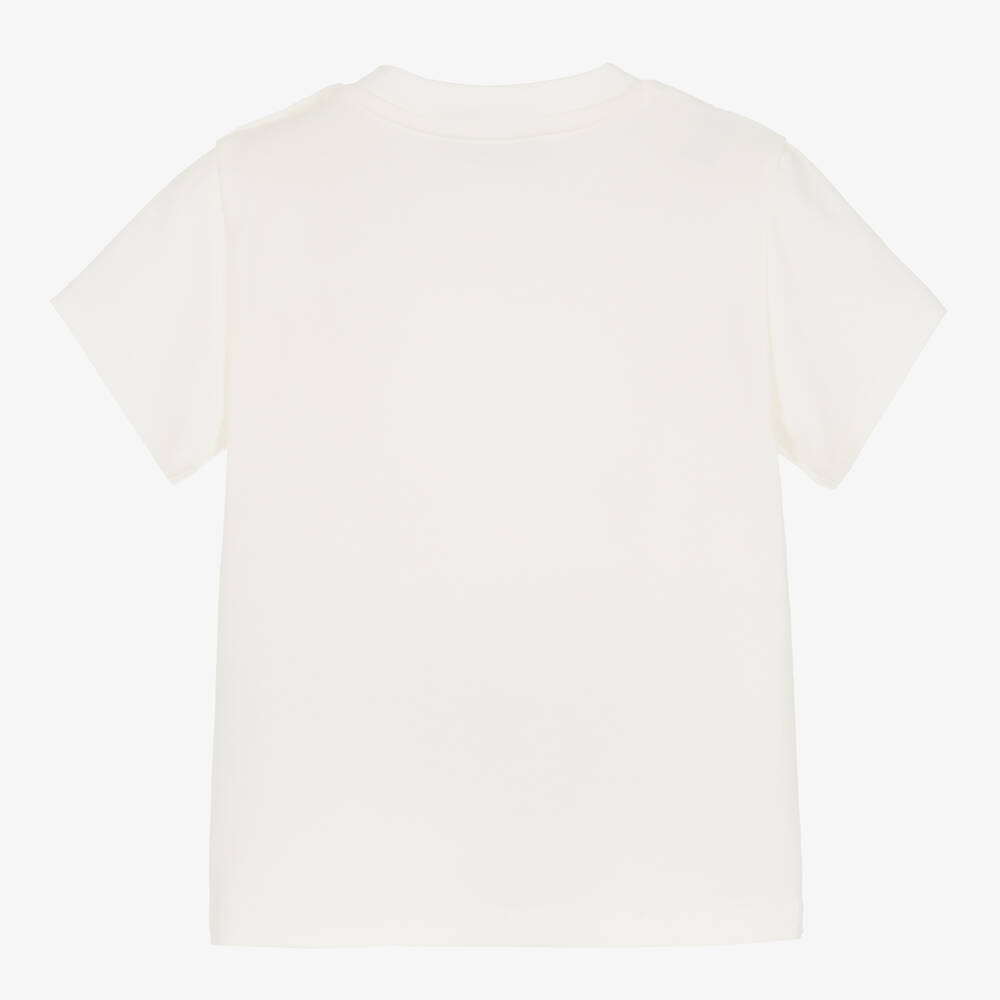 Moncler Enfant - Boys Ivory Cotton T-Shirt | Childrensalon