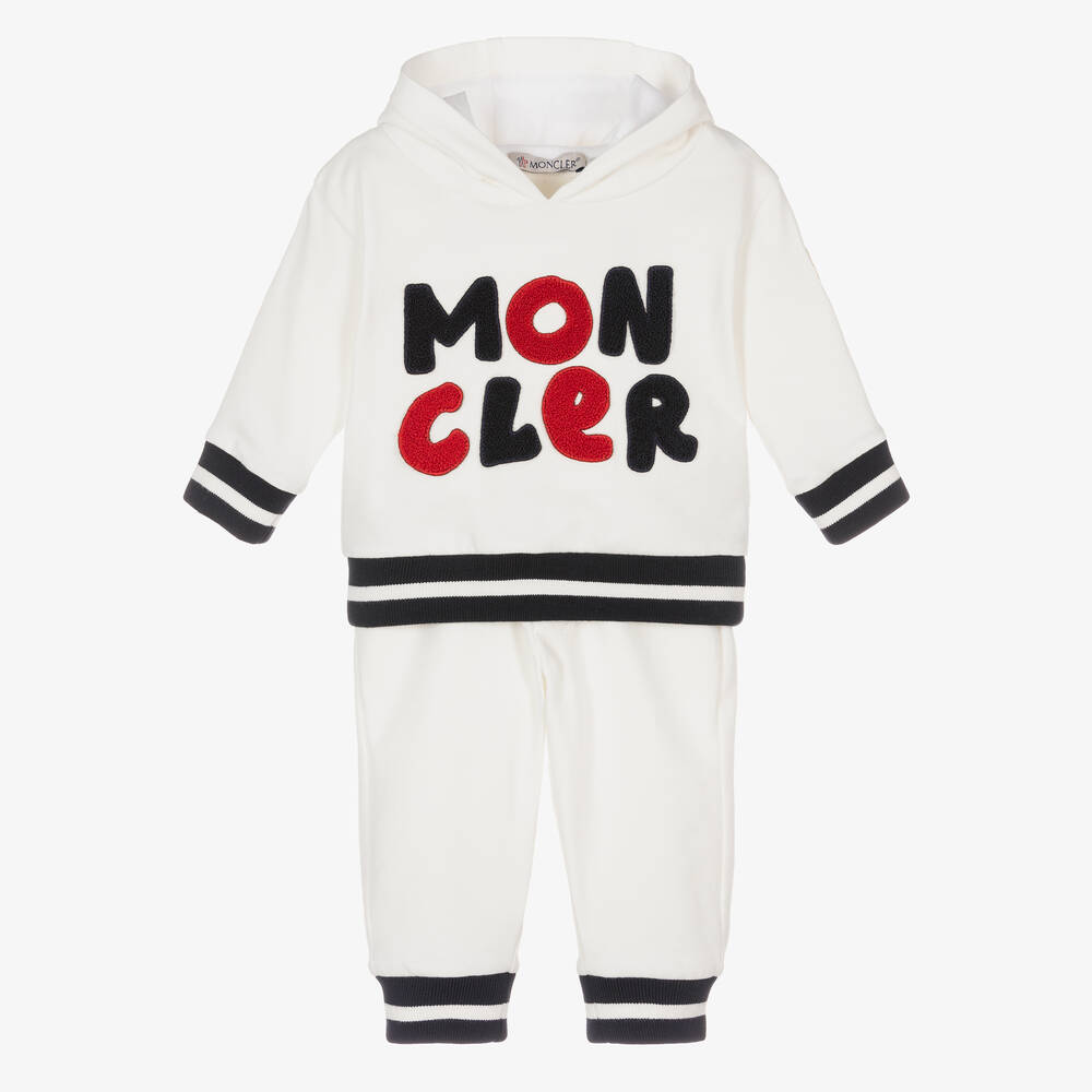 Moncler Enfant - بدلة رياضية أطفال ولادي قطن جيرسي لون عاجي  | Childrensalon